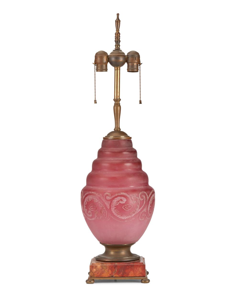 Appraisal: A Steuben art glass table lamp base Circa Corning New