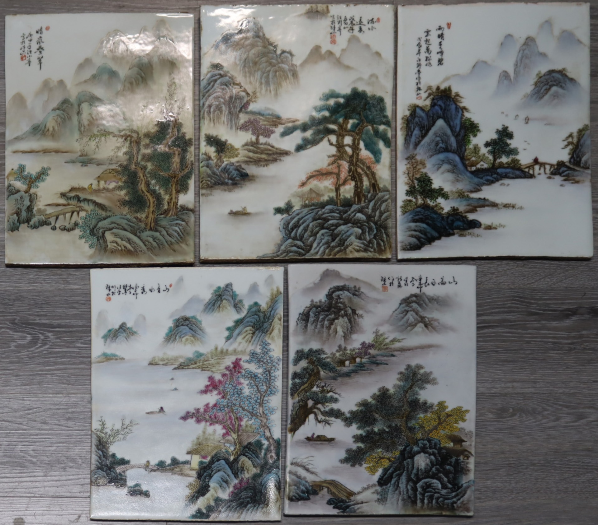 Appraisal: CHINESE PLAQUES INC ATTR MAS YETING Includes Chinese enamel decorated