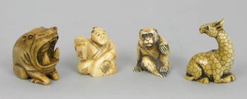 Appraisal: A Lot of Four Netsuke A lot of four netsuke