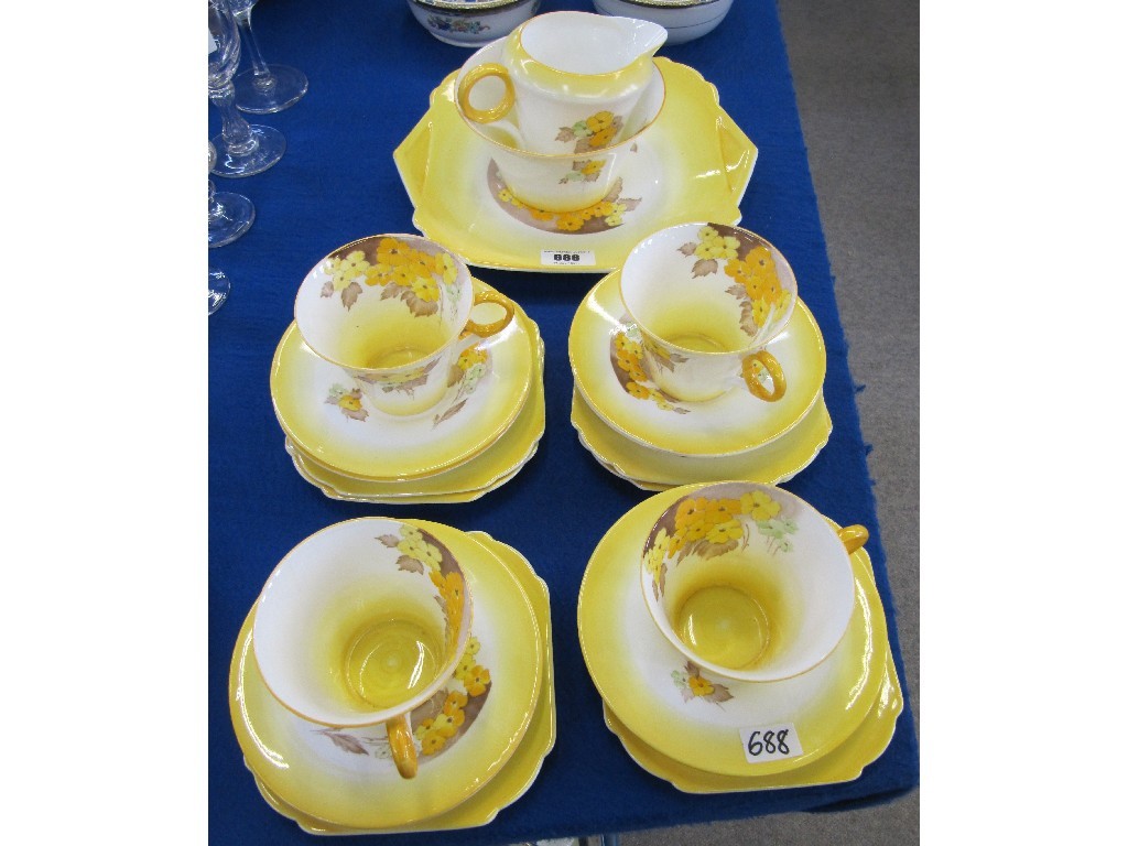 Appraisal: Shelly 'Phlox' part teaset comprising four cups six saucers six