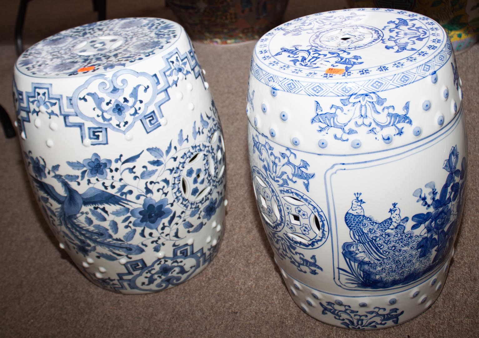 Appraisal: Two oriental style garden seats Undernumber