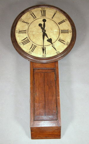 Appraisal: An oak cased tavern or Act of Parliament clock mostly