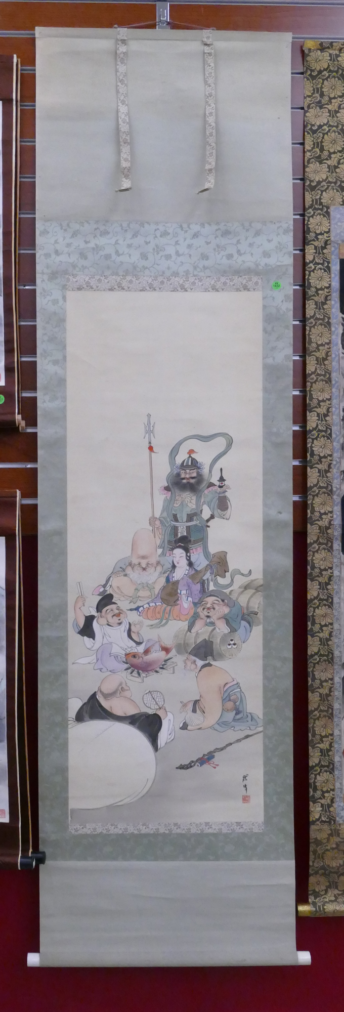 Appraisal: Japanese Buddhist Deities Silk Scroll Painting- x ''