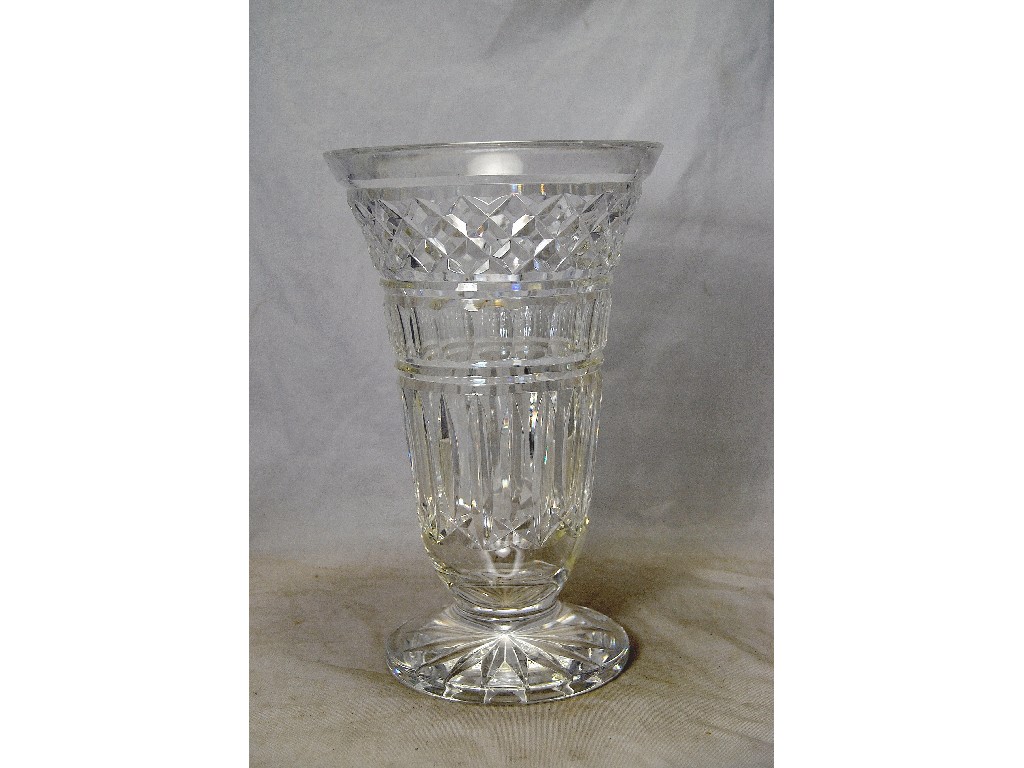 Appraisal: Waterford crystal trumpet vase on a star-cut circular base cm