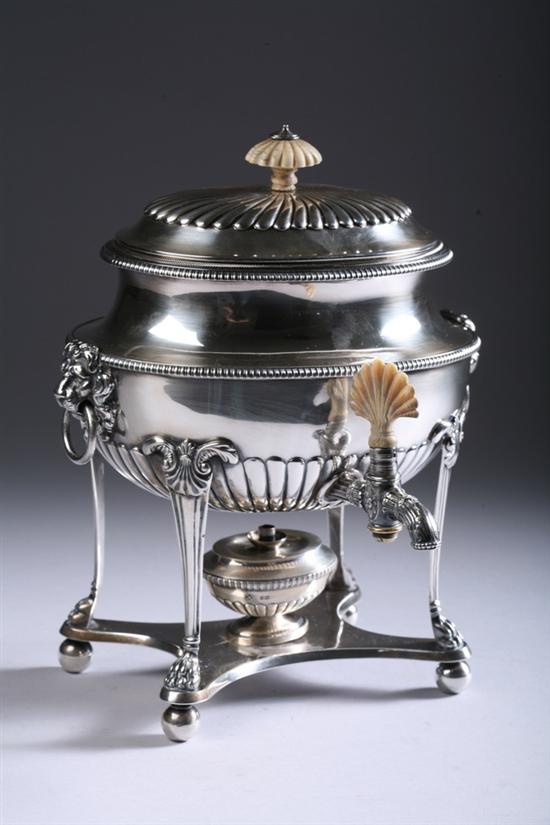 Appraisal: VICTORIAN SILVER DIMINUTIVE HOT WATER URN T W H H