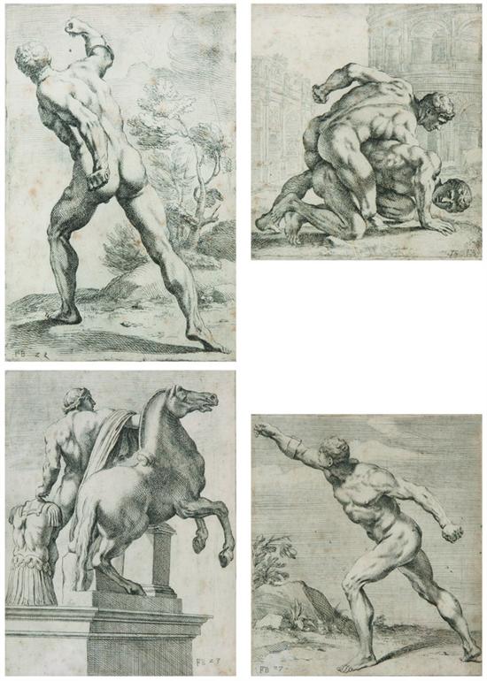 Appraisal: FRANCOIS PERRIER French - ROMAN STATUES FOUR WORKS etchings from