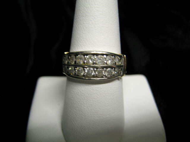 Appraisal: Diamond Ring double row of diamonds in k white gold