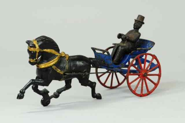 Appraisal: HUBLEY CART Cast iron ornate day cart painted in blue