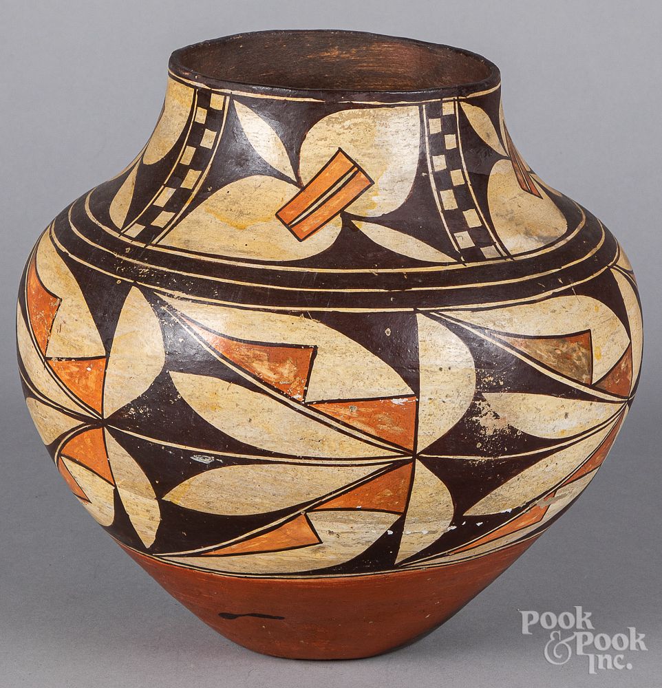 Appraisal: Acoma Pueblo Indian pottery jar Acoma Pueblo Indian pottery jar