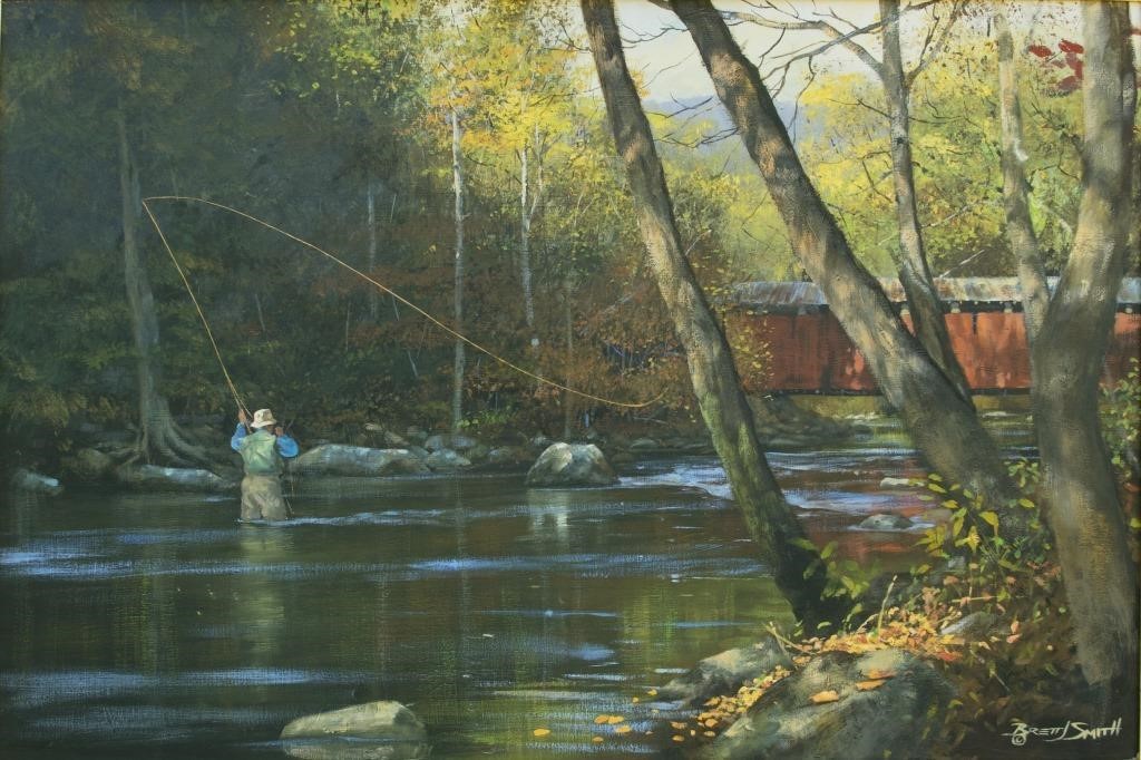 Appraisal: Old Ford Bridge signed Brett J Smith lower right oil