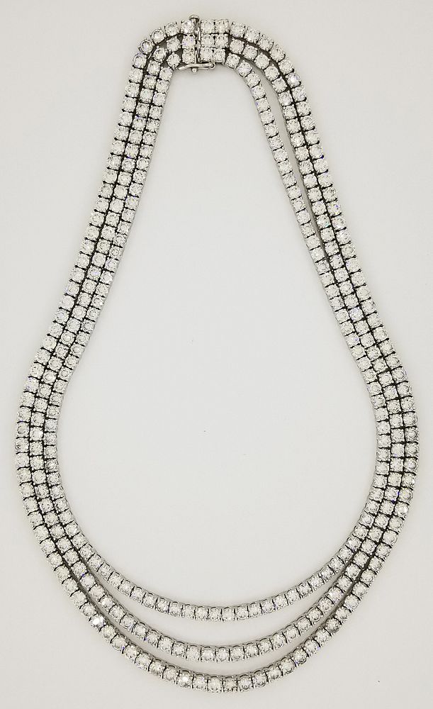 Appraisal: Stunning K WG ctw -Strand Diamond Necklace K White Gold