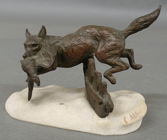 Appraisal: - Masson Clovis Edmond French - bronze of a fox