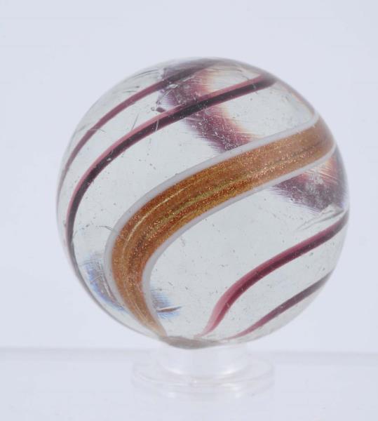 Appraisal: Large Banded Lutz Marble Clear base with dark purple bands