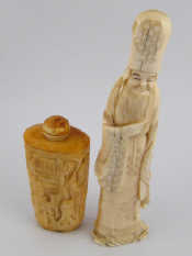 Appraisal: A Chinese ivory carving of a bearded figure approx cm