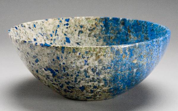 Appraisal: Lapis Lazuli Bowl Afghanistan From this classic source for the