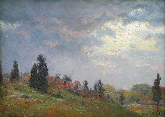 Appraisal: ENNEKING John Joseph American - Sunlit Landscape OIL Board ''