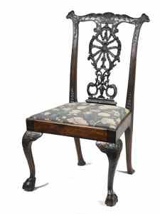 Appraisal: SIDE CHAIR - th c Chippendale period carved mahogany side