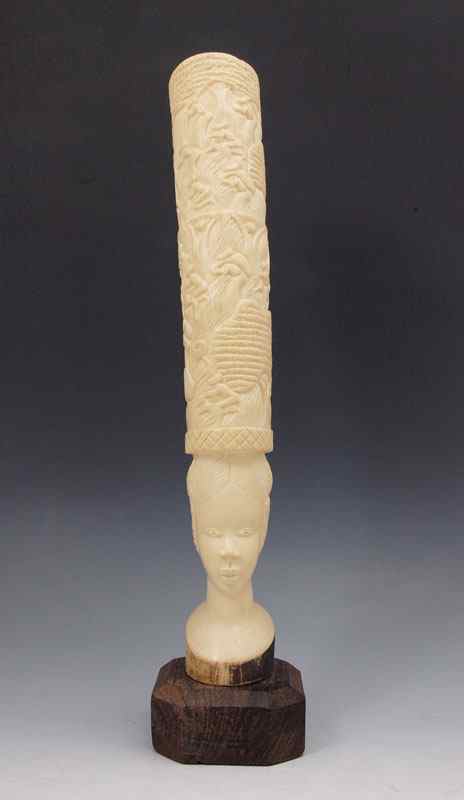 Appraisal: AFRICAN CARVED IVORY TUSK Ivory measures '' h CONDITION This