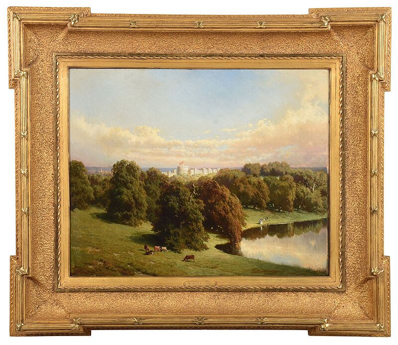 Appraisal: Jean Baptiste Kindermans Belgian - Distant View of Windsor Castle