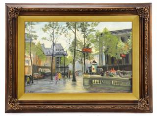 Appraisal: Constantine Kluge Parisian Street Scene Oil Constantine Kluge Russian active