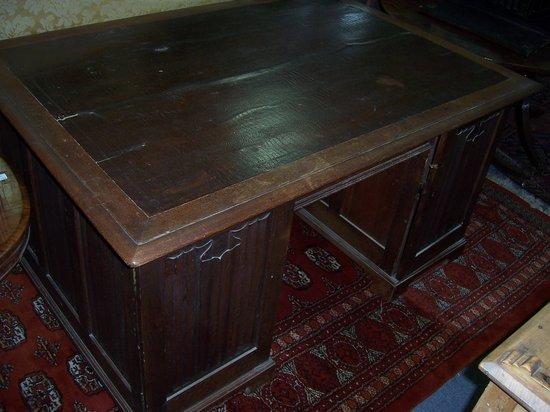 Appraisal: An early th Century partners' desk the top with inset