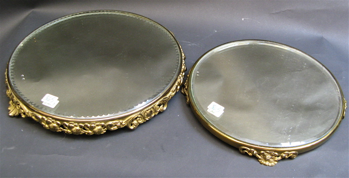 Appraisal: TWO AMERICAN VICTORIAN PLATEAU MIRRORS having beveled glass fitted into