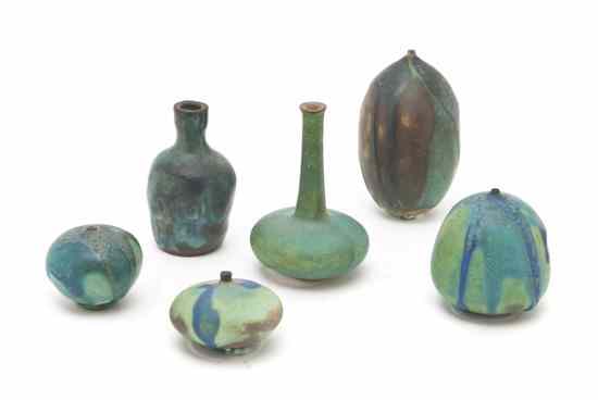 Appraisal: A Collection of Six Miniature Pottery Vases of varying sizes