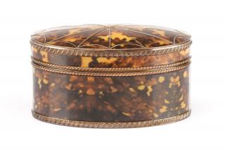 Appraisal: Regency Spider Web Motif Tortoiseshell Tea Caddy English first half