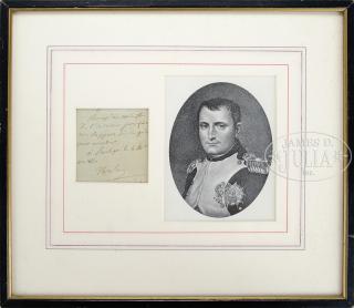 Appraisal: FRAMED NAPOLEON BONAPARTE SIGNED MEMORANDUM Napoleon Bonaparte - Emperor of