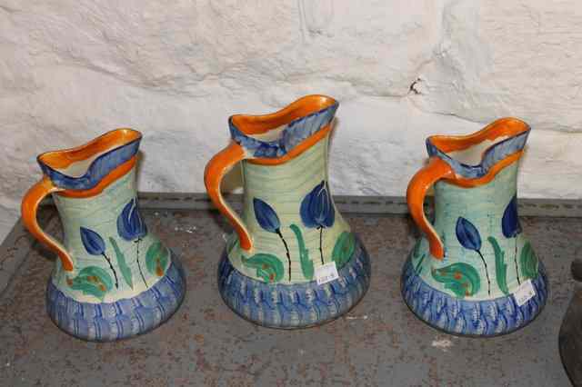 Appraisal: TWO ART DECO VASES one Sunset ware by John Maddock