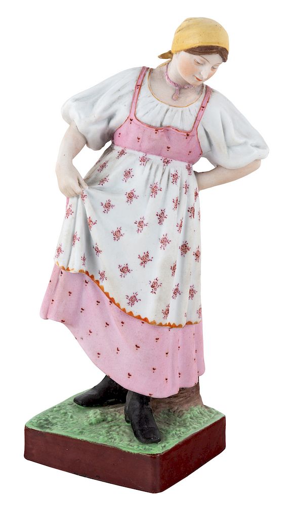 Appraisal: A RUSSIAN PORCELAIN FIGURE OF A DANCING PEASANT WOMAN GARDNER