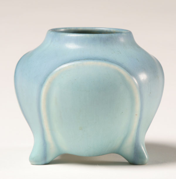 Appraisal: Rookwood three footed art pottery vase with semi-gloss blue over