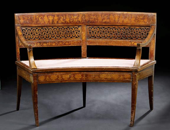 Appraisal: Northern European Inlaid Mahogany Settee first quarter th century the