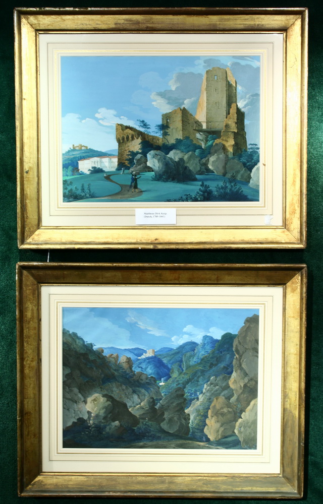 Appraisal: PAIR OF GOUACHES - Ca Italian Landscapes featuring Alpine mountains