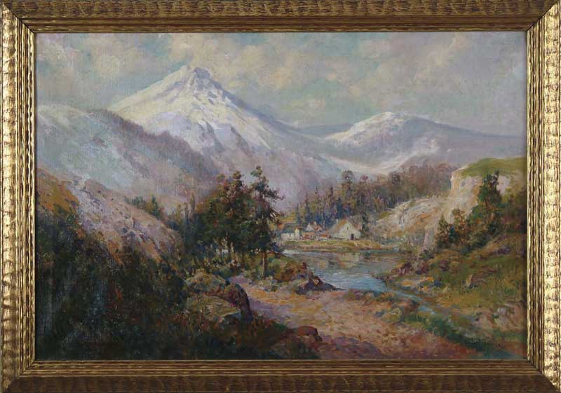 Appraisal: GEORGE A NEWMAN American - WESTERN LANDSCAPE Oil on canvas