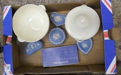 Appraisal: Tray Wedgwood Jasperware to include Trinket Boxes Coasters Wedgwood Edme