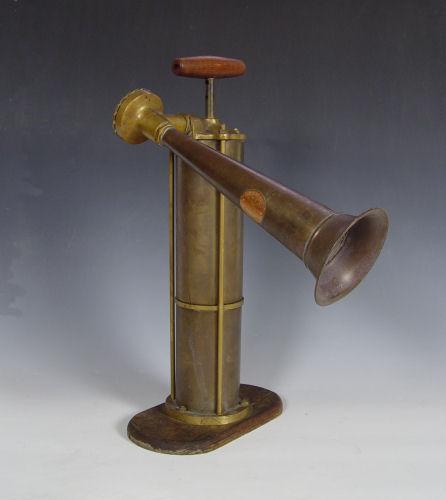 Appraisal: TYFON SWEDISH NAUTICAL SHIPS FOG HORN Mounted to wood base