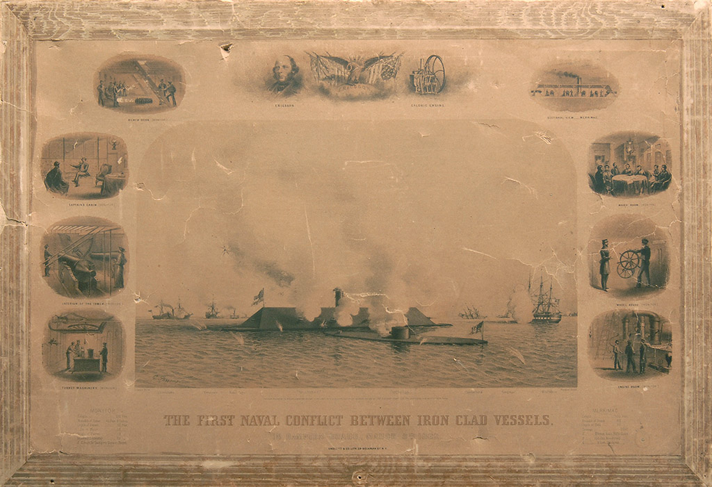 Appraisal: UNFRAMED PRINT BY ENDICOTT CO The First Naval Conflict Between