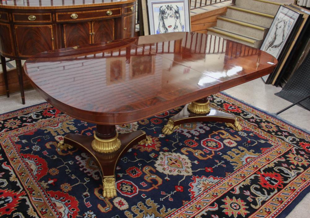 Appraisal: KINDEL EMPIRE-STYLE MAHOGANY DINING TABLE Kindel Furniture Co Grand Rapids