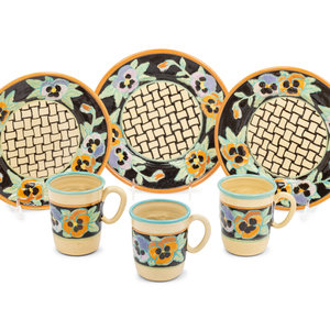 Appraisal: A Set of Dan Bleier Studio Ceramic Plates and Mugs