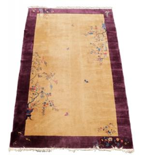 Appraisal: Hand Woven Art Deco Chinese Rug Wool Chinese Large purple