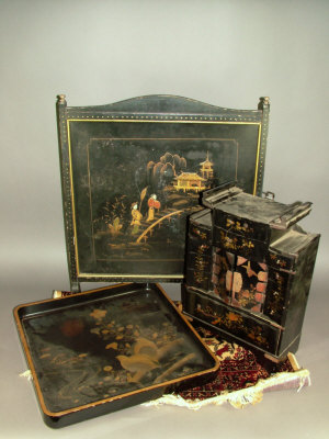 Appraisal: A th century Japanese lacquer multi drawer cabinet width cm