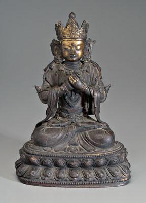 Appraisal: Bronze figure of Maitreya finely cast performing the dharmachakra mudra