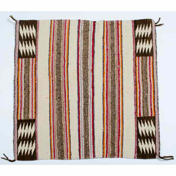 Appraisal: Navajo Saddle Blanket woven using colors of orange pink blue