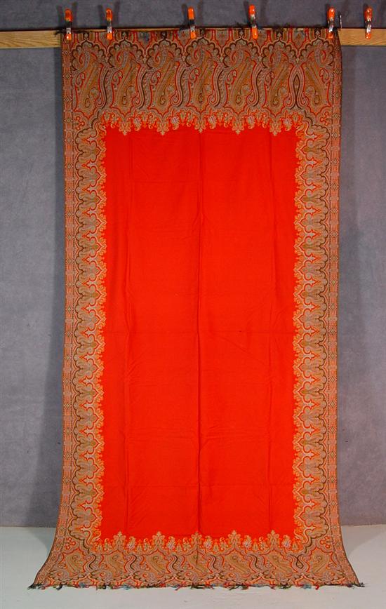 Appraisal: Sushani Paisley Spread Patterned border around red field x