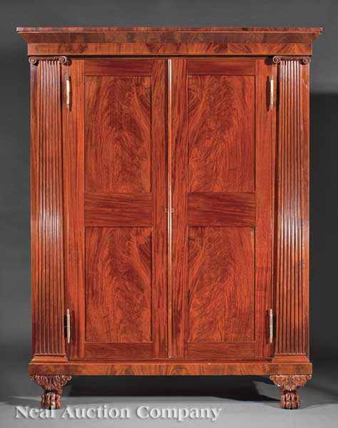 Appraisal: An American Classical Carved Mahogany Armoire c Baltimore or Philadelphia