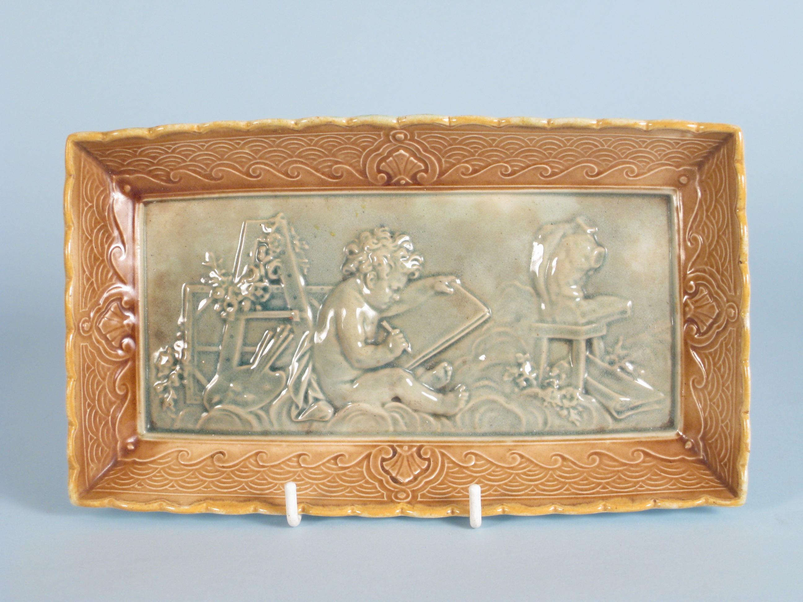 Appraisal: A th Century Brown Westhead Moore majolica rectangular Dish moulded