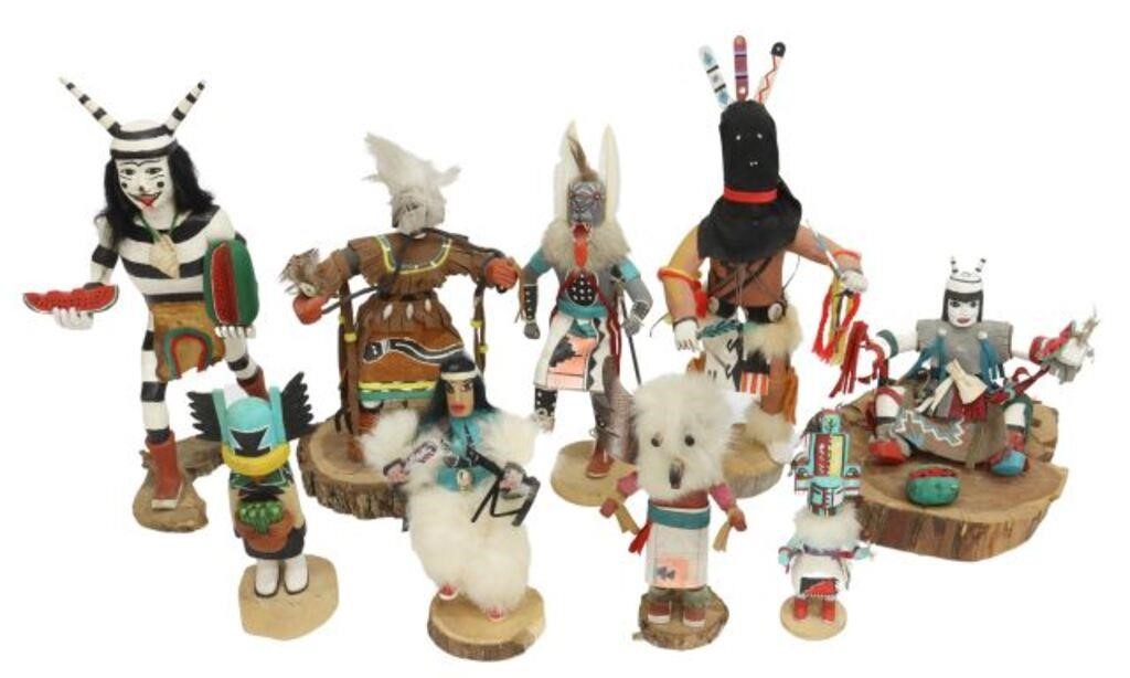 Appraisal: lot of Native American carved Kachina dolls thc each polychrome