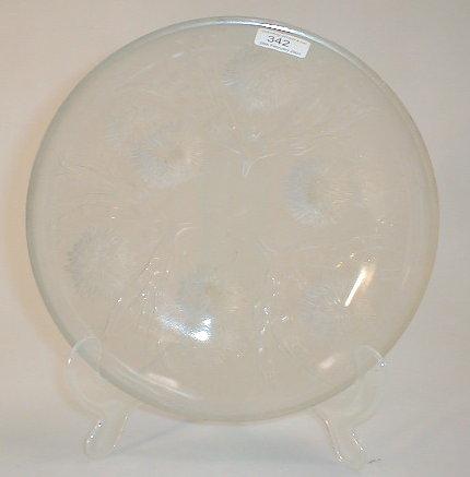 Appraisal: A frosted glass bowl with dandelion seed head decoration marked