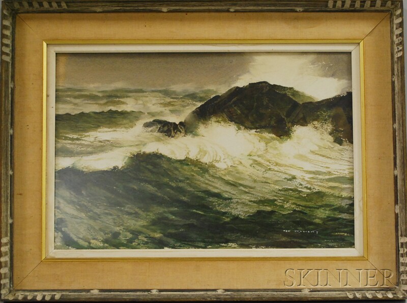 Appraisal: Ted Kautzky American - Crashing Waves Signed TED KAUTZKY l